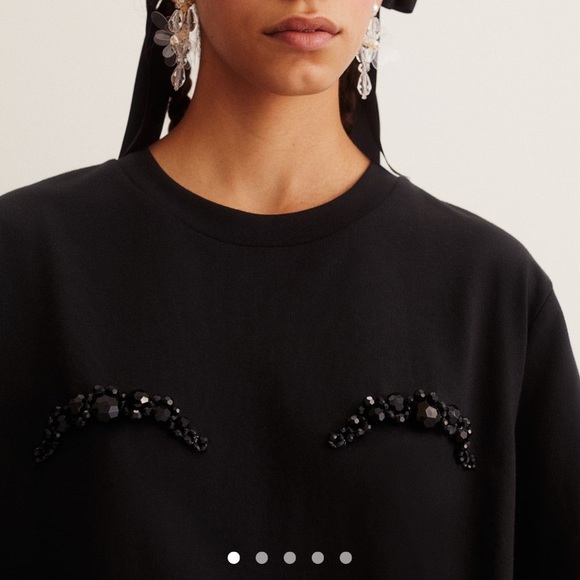 Simone rocha*HM appliquéd t-shirt, black - Picture 3 of 4